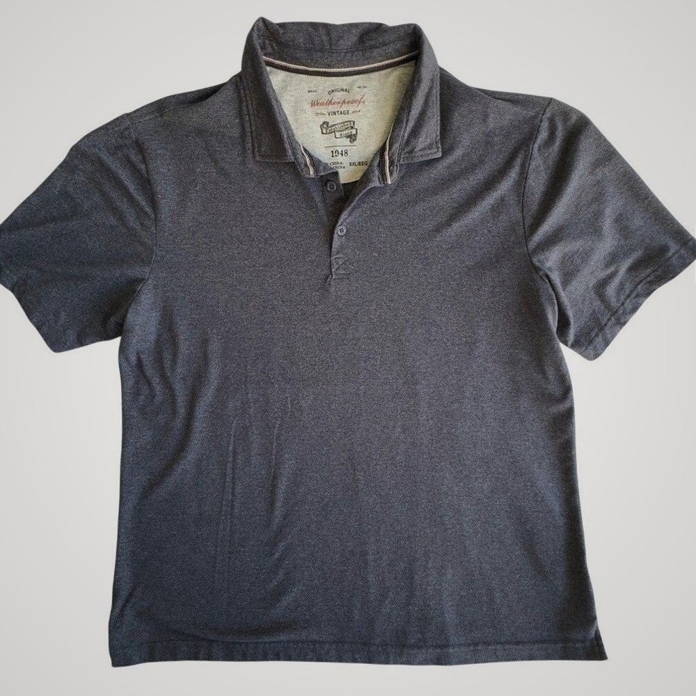 Weatherproof Dark Gray Polo Cotton Blend Shirt Size XXL